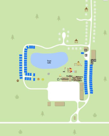 This is a picture of the property map at Beaver Creek Resort in Gaylord, MI